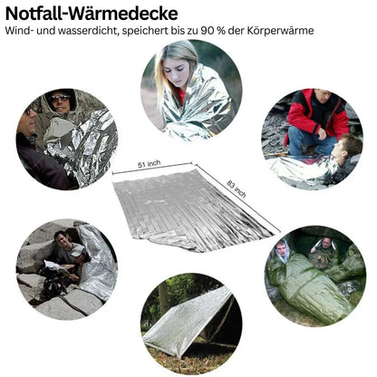 Erste-Hilfe- und Survival-Kit 38-in-1 mit Taschenlampe, Kompass und Notfalldecke