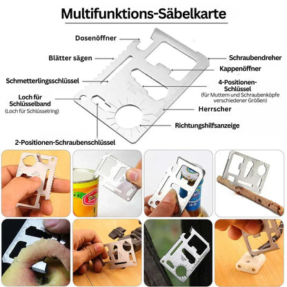 Erste-Hilfe- und Survival-Kit 38-in-1 mit Taschenlampe, Kompass und Notfalldecke