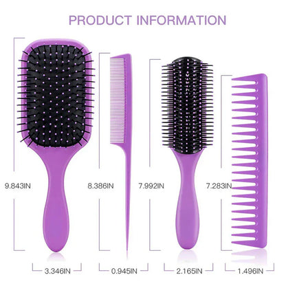 Professionelles 4-teiliges Haarbürsten-Set für Alle Haartypen