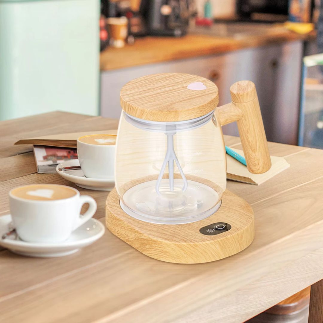 Innovative 2in1 Mixer Tasse mit Holzgriff