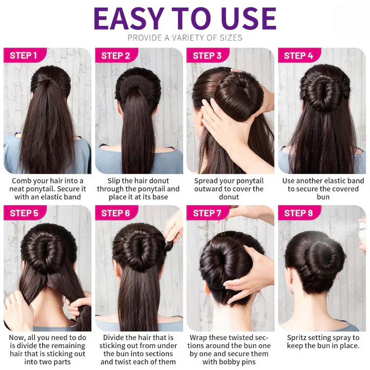 Donut-Haarknoten Set – Voluminöse Dutt-Hilfe für Perfekte Hochsteckfrisuren
