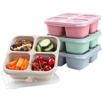 4er-Pack Bento-Meal-Prep-Boxen – Nachhaltige und praktische Aufbewahrungsboxen für Mahlzeiten und Snacks