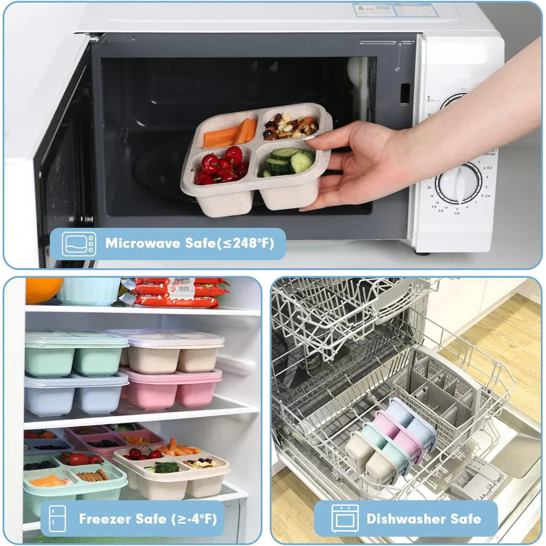 4er-Pack Bento-Meal-Prep-Boxen – Nachhaltige und praktische Aufbewahrungsboxen für Mahlzeiten und Snacks