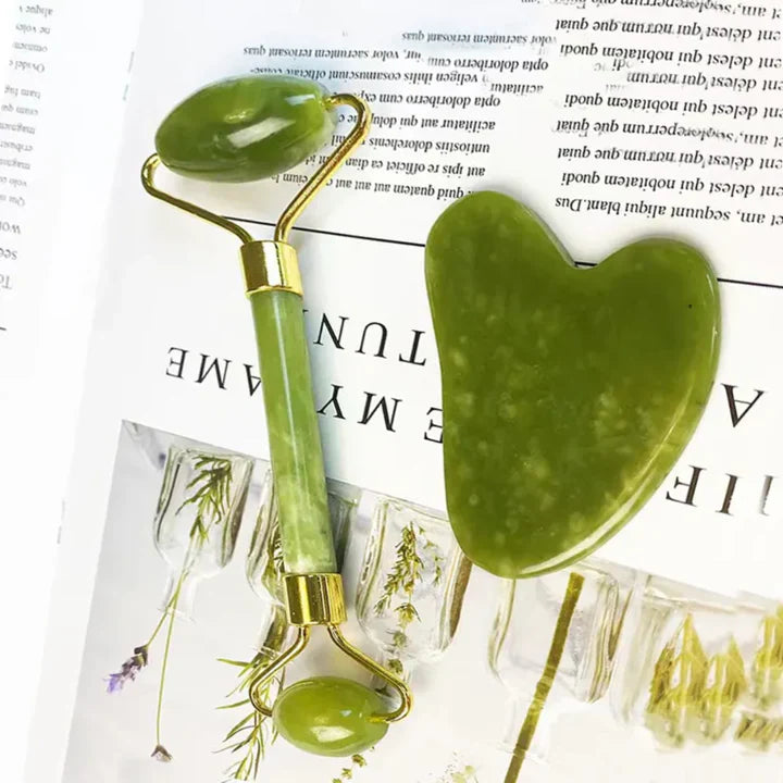Sofortiges Glühen Gua Sha & Jade Roller Set – für Strahlende Haut und Entspannung