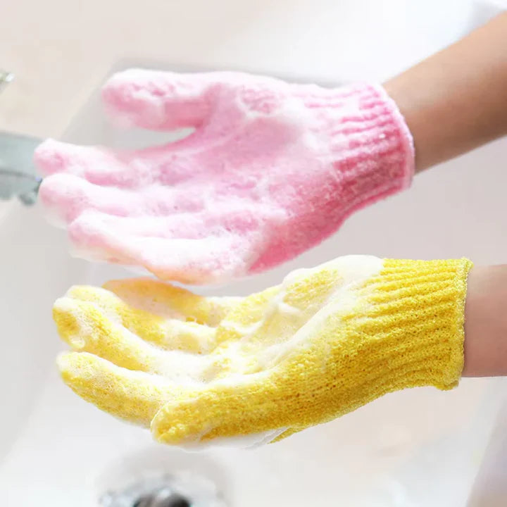 Peeling-Badehandschuhe – Exfolierende Duschhandschuhe für Sanfte Haut im 2er-Set