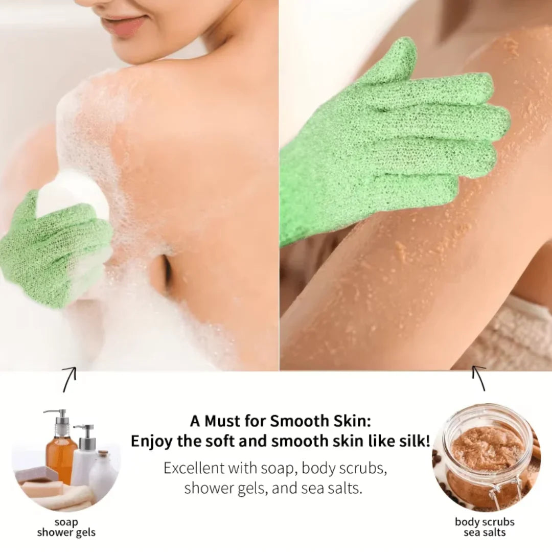 Peeling-Badehandschuhe – Exfolierende Duschhandschuhe für Sanfte Haut im 2er-Set