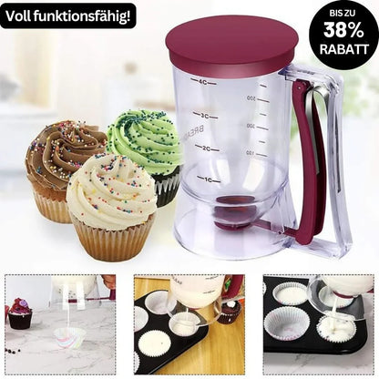 Teigdosierer mit Messskala und Ausgießer für Muffins, Kuchen und Backwaren