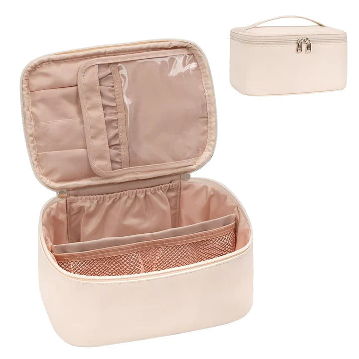 Praktischer Make-Up Organizer für Reisen – mit Fächern und Verteilern für Ordnung