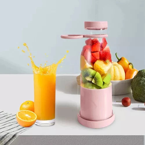 Portabler Smoothie-Mixer mit Fruchtbehälter und Trinkverschluss für Unterwegs
