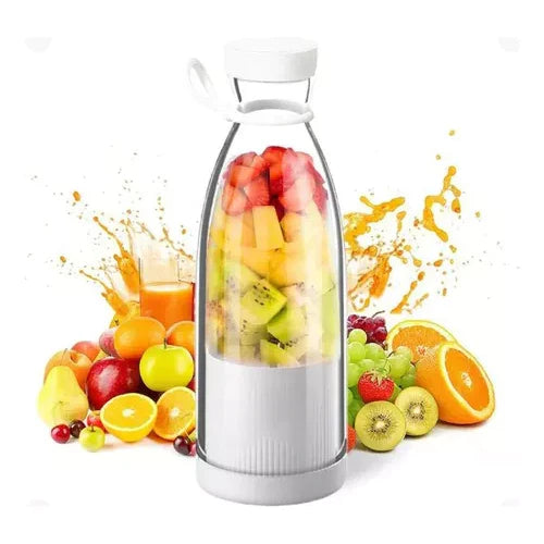Portabler Smoothie-Mixer mit Fruchtbehälter und Trinkverschluss für Unterwegs