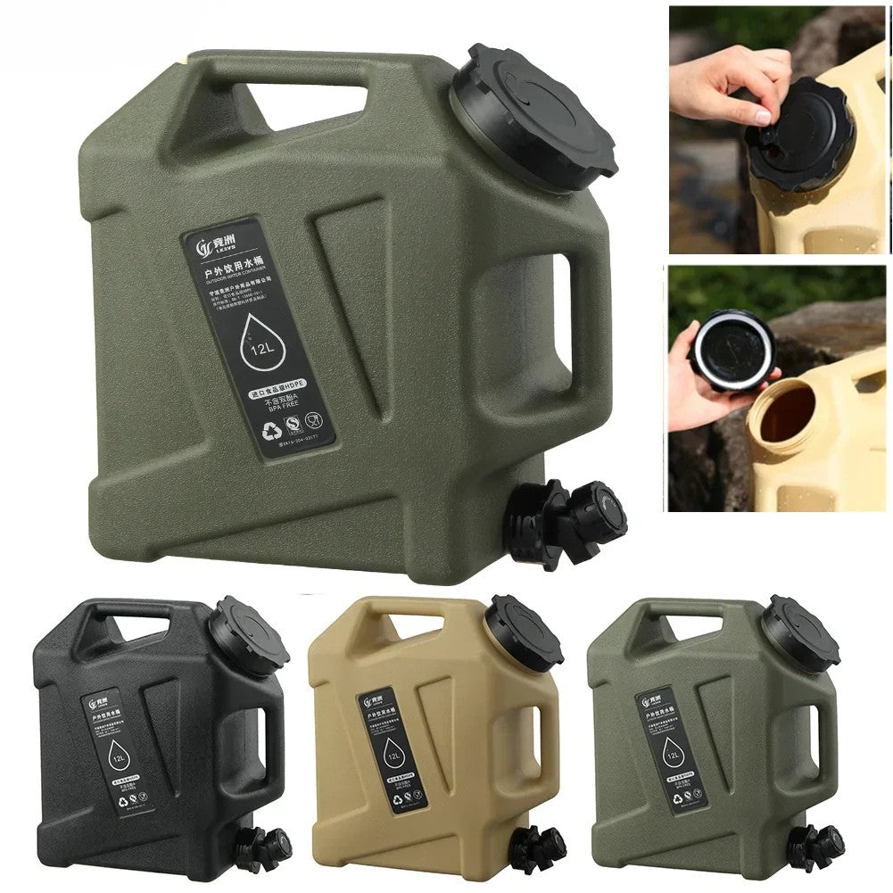 Tragbarer 12L Wasserkanister mit Auslaufhahn – Robuster Camping Wasserbehälter für Outdoor Aktivitäten