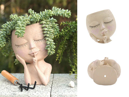 Kreativer Deko-Blumentopf mit Gesicht für Zimmerpflanzen und Sukkulenten – Ideal für Dekoration und Pflanzenpflege