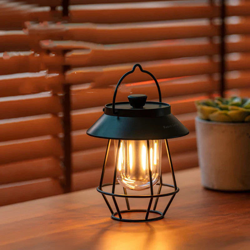 Tragbare Retro LED Camping-Laterne – Lampen für Outdoor, Garten und Terrasse