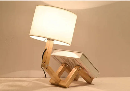 Moderne Hölzerne Tischlampe mit Bücherablage – Perfekt für Dein Zuhause