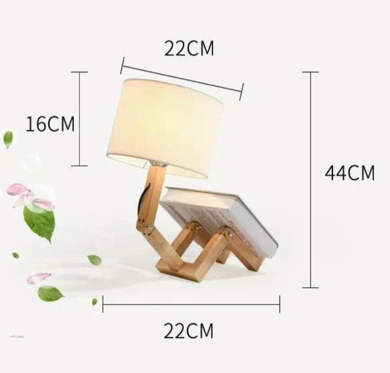 Moderne Hölzerne Tischlampe mit Bücherablage – Perfekt für Dein Zuhause