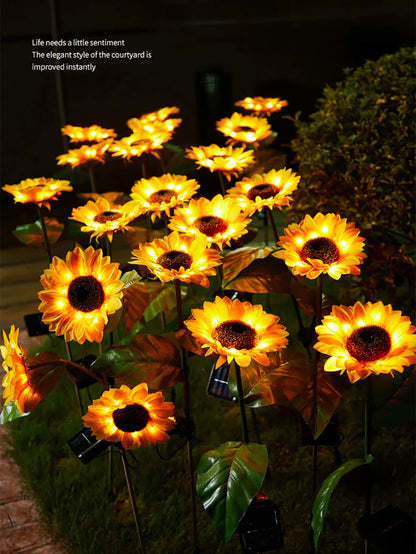 Wasserdichte Solar-Sonnenblumenlampe für Garten & Terrasse – Dekorative Außenbeleuchtung mit Solarbetrieb