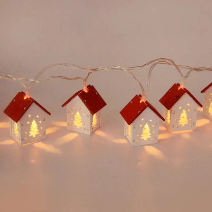 Weihnachtshäuser aus Holz mit stimmungsvollen LEDs für Dekoration