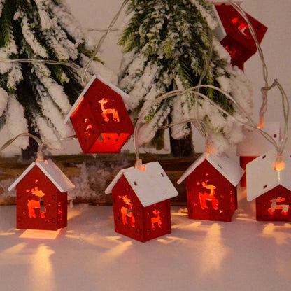 Weihnachtshäuser aus Holz mit stimmungsvollen LEDs für Dekoration