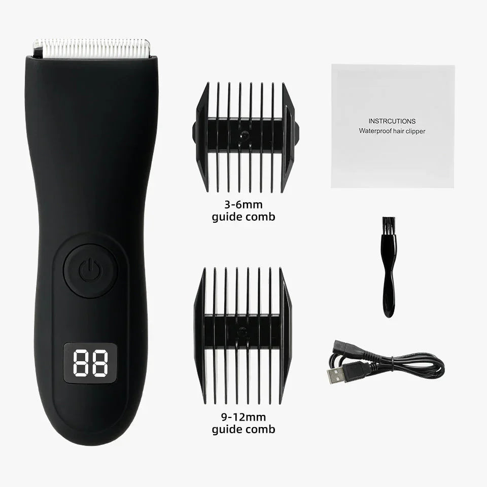 Hautschonender Trimmer für Körperhaare mit Präzisionsscherkopf
