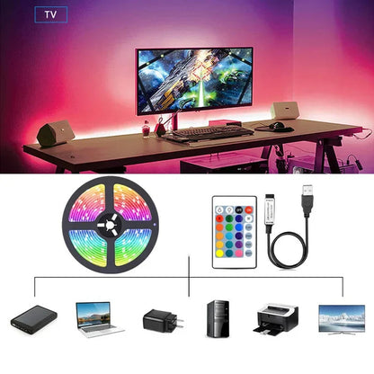 Farbwechsel LED Streifen mit USB-Anschluss für stimmungsvolle Beleuchtung