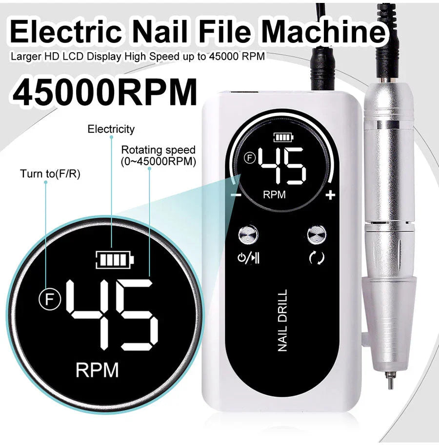 Elektrische Nagelfeile 45000RPM – Leises Design für professionelle Anwendungen