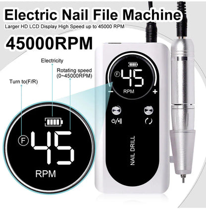 Elektrische Nagelfeile 45000RPM – Leises Design für professionelle Anwendungen