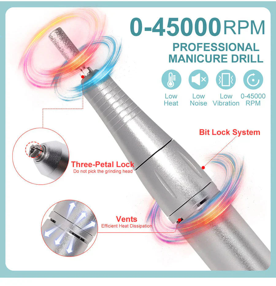 Elektrische Nagelfeile 45000RPM – Leises Design für professionelle Anwendungen