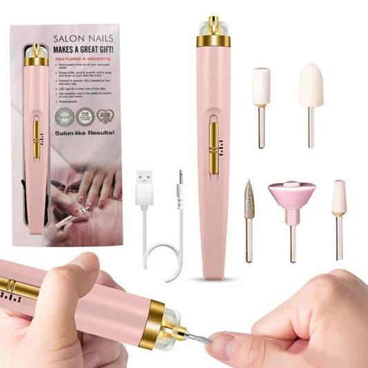 Elektrische Nagelfräse 5-in-1 Professionelles Maniküre & Pediküre Set mit LED Licht