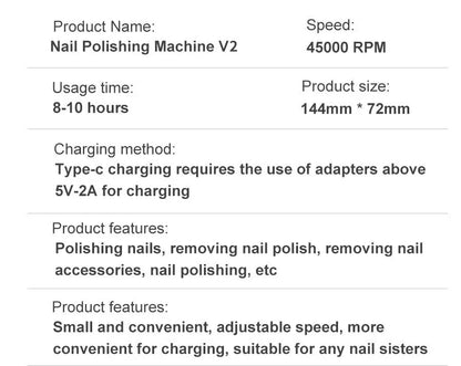 Elektrische Nagelfeile 45000RPM – Leises Design für professionelle Anwendungen