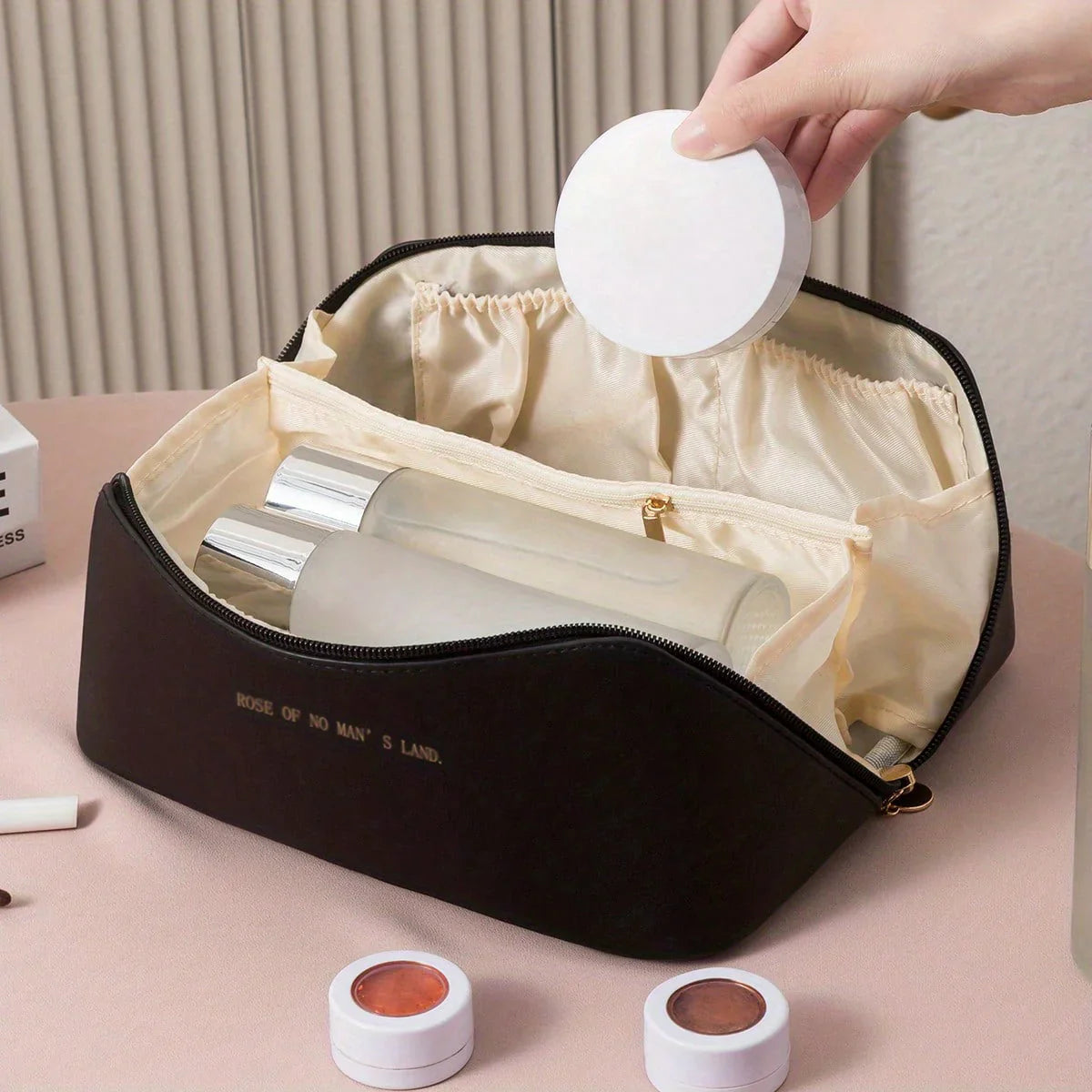 Kosmetiktasche für Reisen – Reißverschluss Organizer für Make-up und Pflege