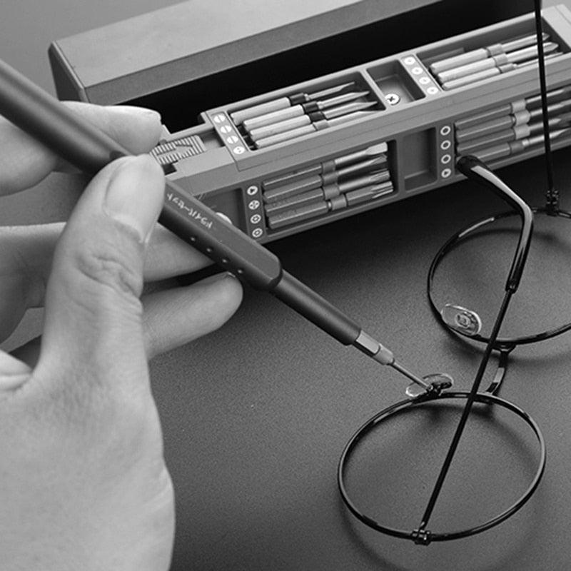 Präzisions-Schraubendreher-Set mit 24 Einsätzen für Feinmechanik und Reparaturen