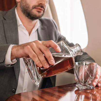 Kristall-Whiskey-Set mit Karaffe und Bechern – Luxus für Kenner