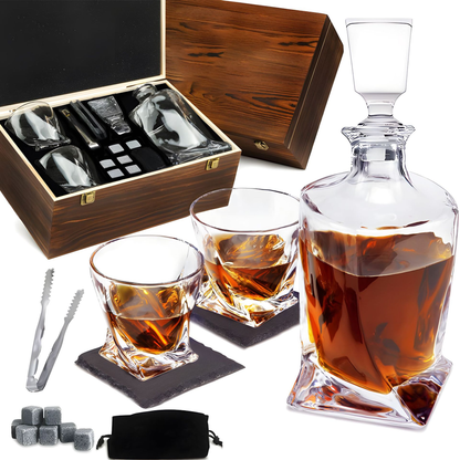 Kristall-Whiskey-Set mit Karaffe und Bechern – Luxus für Kenner