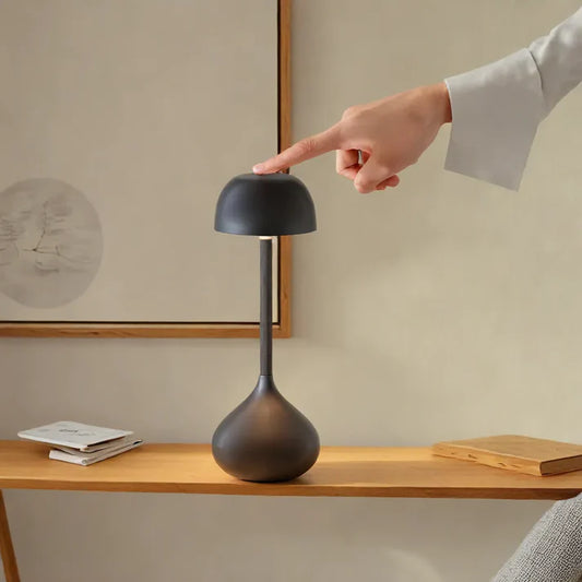 Kabellose LED Pilzleuchte mit Dimmer – Moderne Touch Tischlampe
