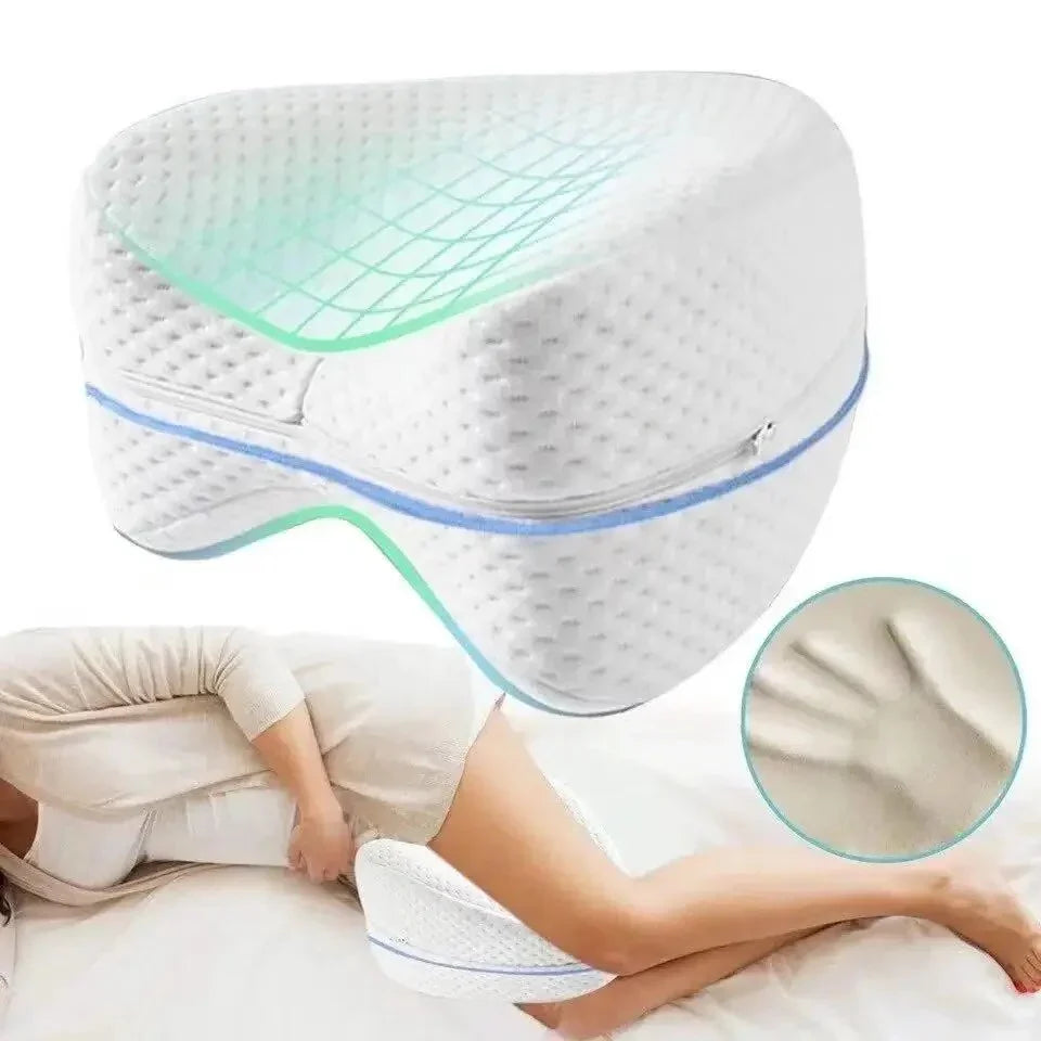 Ergonomisches Kniekissen für Seitenschläfer – Orthopädisches Beinkissen mit Memory-Schaum