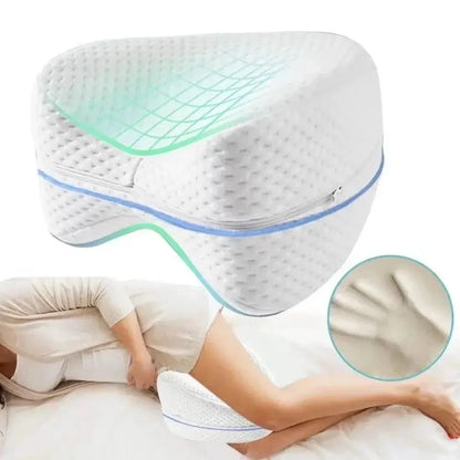 Ergonomisches Kniekissen für Seitenschläfer – Orthopädisches Beinkissen mit Memory-Schaum