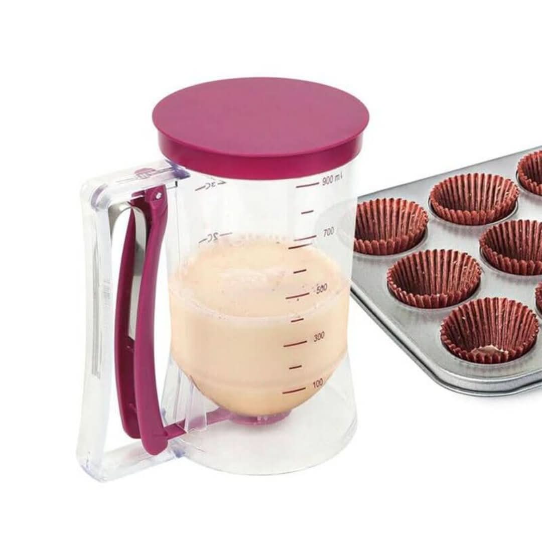 Teigdosierer mit Messskala und Ausgießer für Muffins, Kuchen und Backwaren