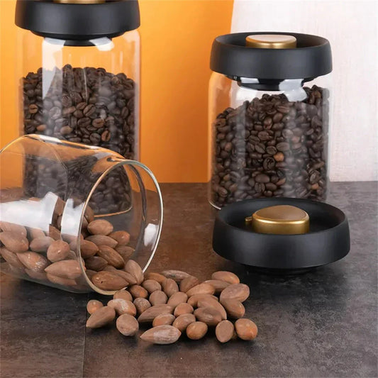 Glas Vorratsbehälter für Kaffeebohnen mit Aromaschutzdeckel