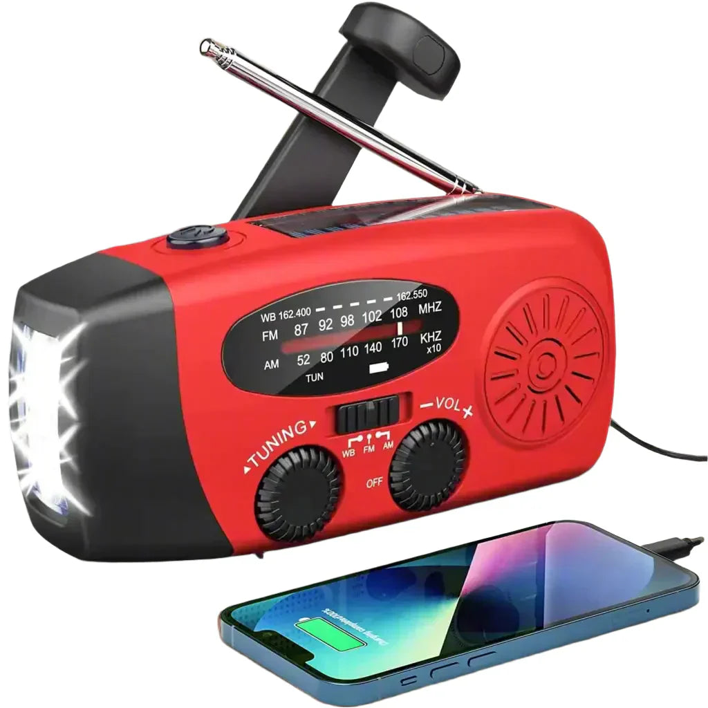 Notfall Solar Radio mit Kurbel – Dynamo Radio mit Powerbank und LED Taschenlampe