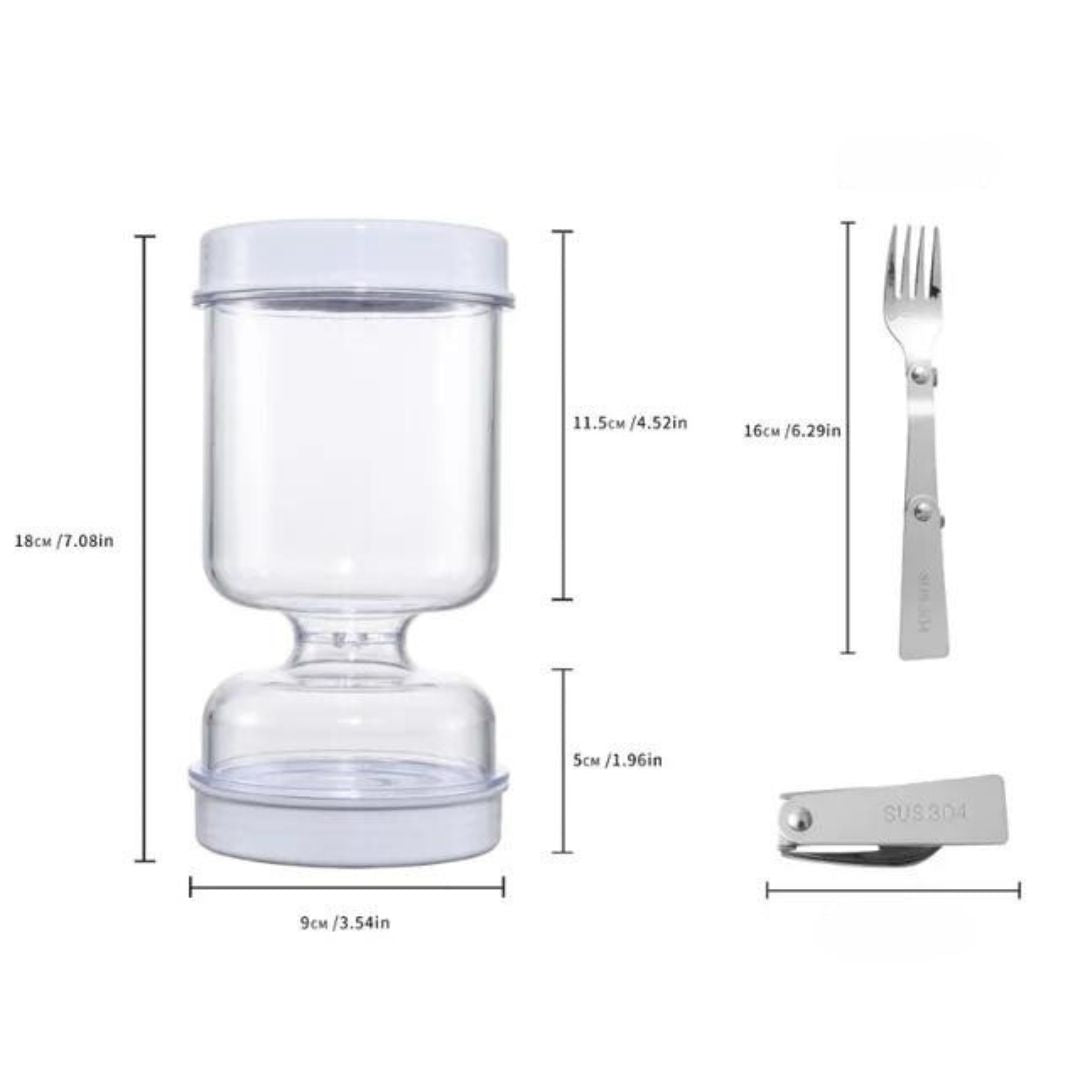 Frischhaltendes Glas mit Sieb und Wasserzirkulation