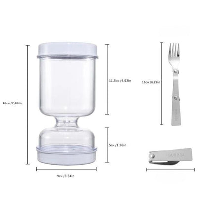 Frischhaltendes Glas mit Sieb und Wasserzirkulation