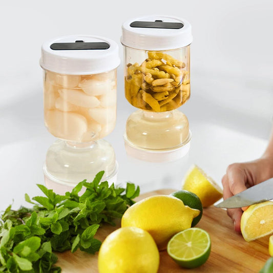 Frischhaltendes Glas mit Sieb und Wasserzirkulation