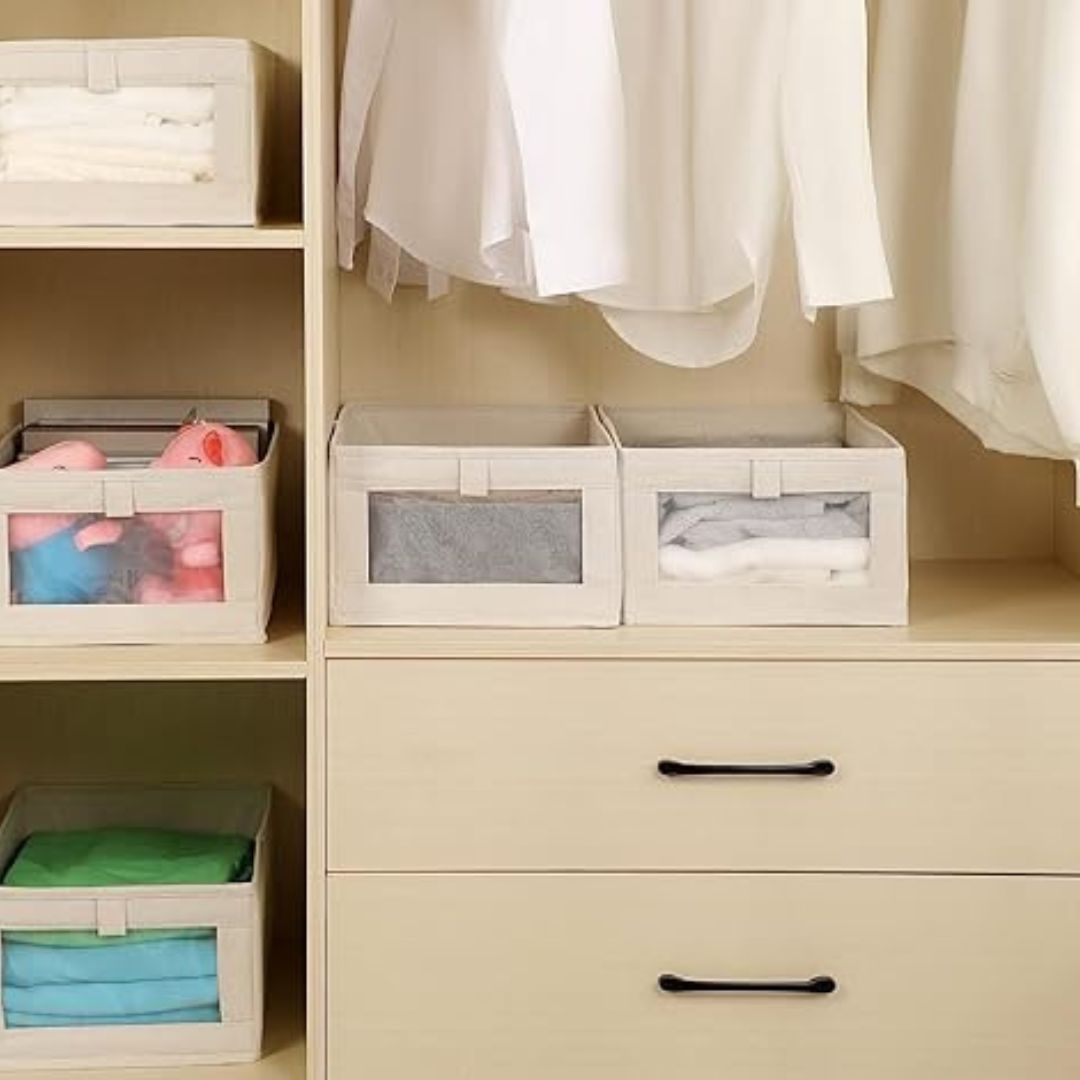 Platzsparende Faltbox für Kleiderschrank-Organisation