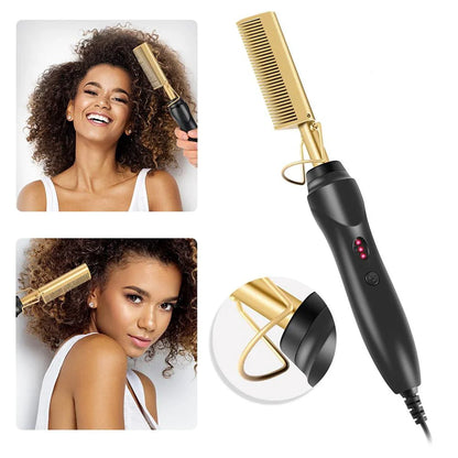 EasyHair – Professionelles Haarglättungs Set mit Goldkamm