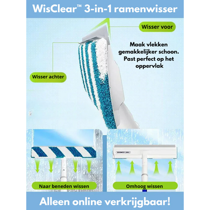 3-in-1 Fensterwischer mit Sprüh- und Wischfunktion – Praktischer Glasreiniger für streifenfreie Fenster