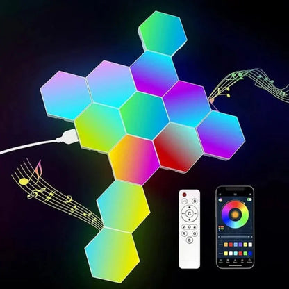 Interaktive LED-Wandpanels mit RGB-Farbsteuerung und Musik-Synchronisation