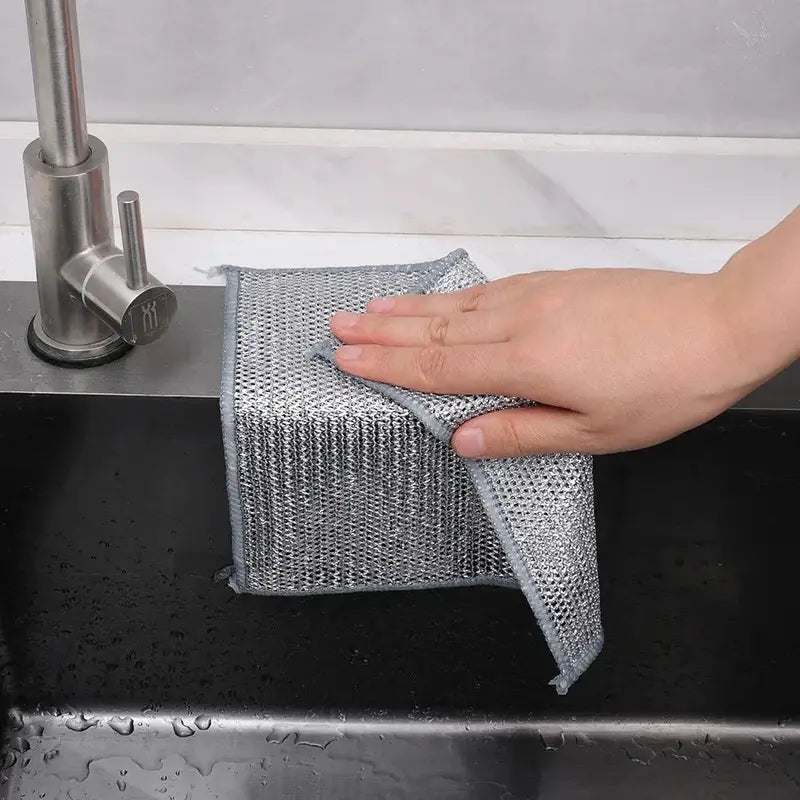 Hygienisches Reinigungstuch aus Silberdraht