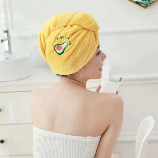 Schnelltrocknendes Mikrofaser Haarhandtuch mit Knopfverschluss – Haarturban für Damen & Kinder